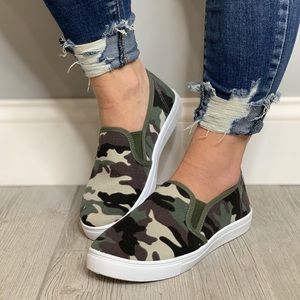 Camo Slip On Sneakers